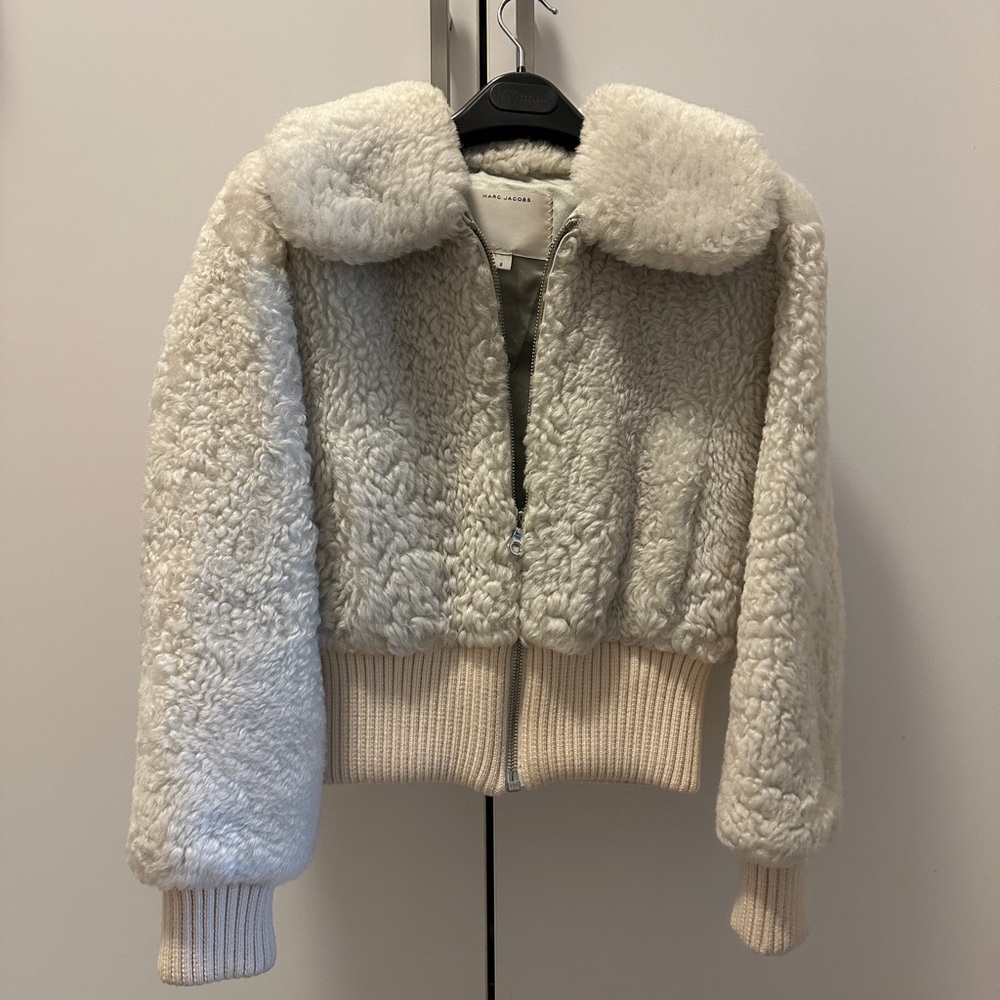 Marc Jacobs Women’s Cream Shearling Jacket - Real Sheep Fur - Size 2